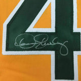 FRAMED Autographed/Signed DENNIS ECKERSLEY 33x42 Oakland Yellow Jersey JSA COA