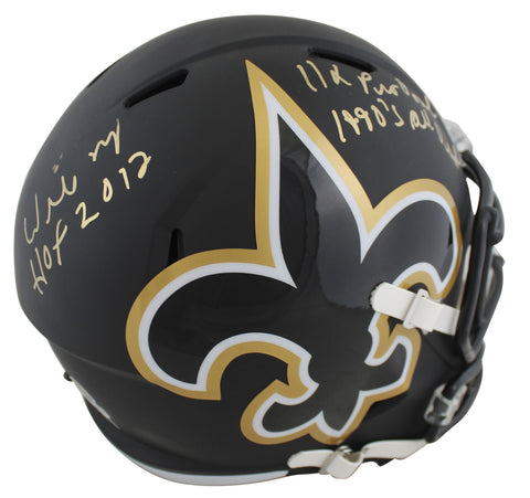 Saints Willie Roaf "3x Insc" Signed AMP Full Size Speed Rep Helmet BAS Witnessed