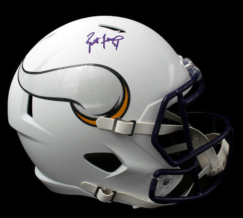 Brett Favre Signed Minnesota Vikings Speed Full Size White Matte NFL Helmet