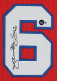 Julius Erving AKA "DR J" Signed Philadelphia 76ers 35x43 Framed Jersey (Beckett)