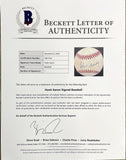 Hank Aaron Signed Milwaukee Braves National League Baseball BAS LOA AB51344
