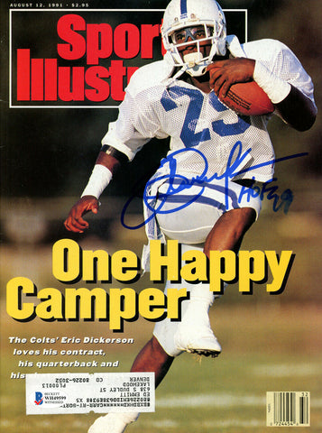 Eric Dickerson Autographed 1991 Sports Illustrated Magazine HOF Beckett 33309