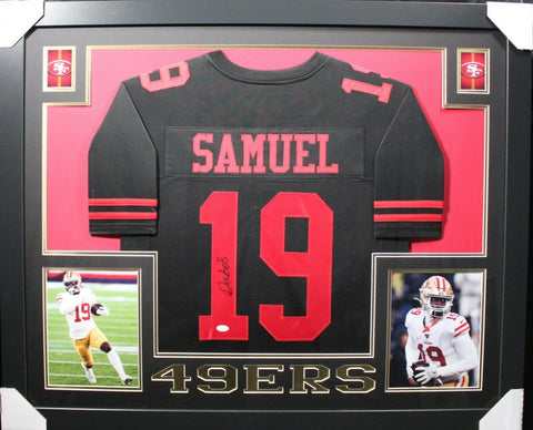 DEEBO SAMUEL (49ers black SKYLINE) Signed Autographed Framed Jersey JSA