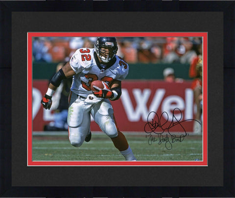 Frmd Jamal Anderson Falcons Signed 16" x 20" Running Photo & The Dirty Bird Insc