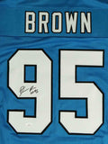 Derrick Brown Autographed Blue Pro Style Jersey - JSA W Auth *9