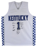 Kentucky (12) Calipari, Washington Collins Signed White Pro Style Jersey BAS Wit