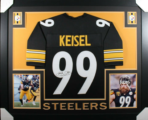 BRETT KEISEL (Steelers black SKYLINE) Signed Autographed Framed Jersey JSA