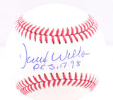 David Wells Autographed Rawlings OML Baseball w/PG 5.17.98- Beckett W Hologram