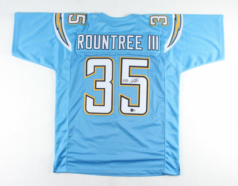 Larry Rountree III Signed Los Angeles Charger Jersey (Beckett Holo) 2021 Drft Pk