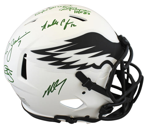 Eagles QBs (5) McNabb, Jaworski, +3 Signed Lunar F/S Speed Proline Helmet BAS