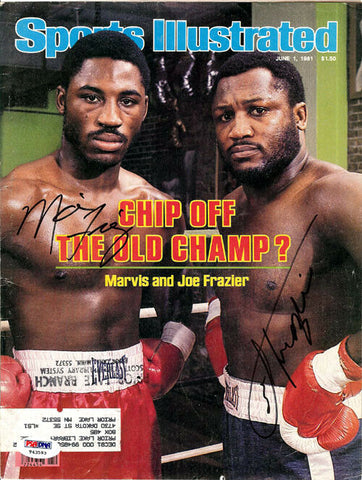 Joe Frazier & Marvis Frazier Autographed Sports Illustrated Cover PSA/DNA T43593