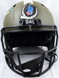Roger Staubach Signed Cowboys F/S Salute to Service Speed Helmet- Beckett W Holo