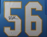 SHAWNE MERRIMAN (Chargers Lblue SKYLINE) Signed Autographed Framed Jersey Becket