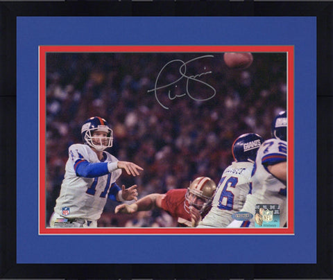 Framed Phil Simms New York Giants Signed 8" x 10" Passing vs 49ers Photo