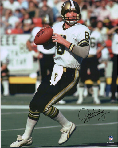 Archie Manning New Orleans Saints Signed 16x20 Dropback Photoed