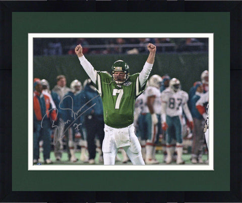 Framed Boomer Esiason New York Jets Autographed 16" x 20" Arms Up Photograph