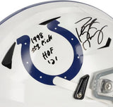 Peyton Manning Colts Signed Flex Helmet w/"1998 1 Pick" & "HOF 21"s