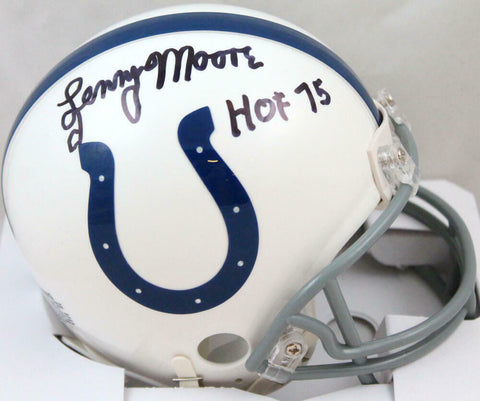 Lenny Moore Autographed Baltimore Colts Mini Helmet W/HOF-Beckett W Hologram