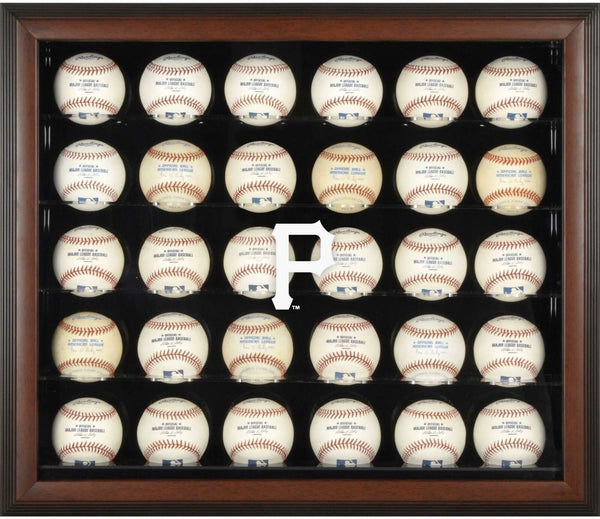 Pittsburgh Pirates (2014-Present) Logo Brown Framed 30-Ball Display Case
