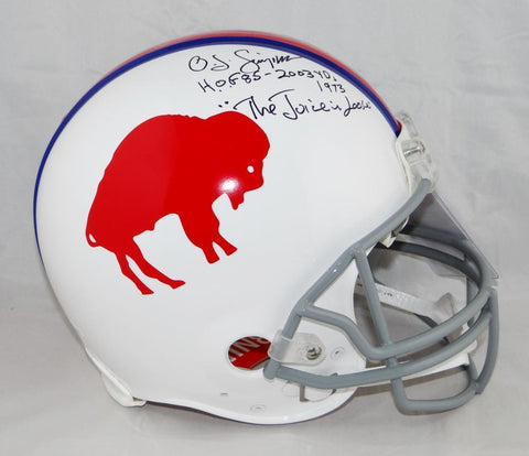 O.J. Simpson Signed Bills F/S Authentic 65-73 TB Helmet W/ 3 Insc- JSA W Auth