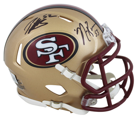 49ers Patrick Willis & Navorro Bowman Signed 96-08 TB Speed Mini Helmet BAS Wit
