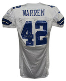 Chris Warren Autographed Dallas Cowboys Game Issued White Jersey BAS 33608