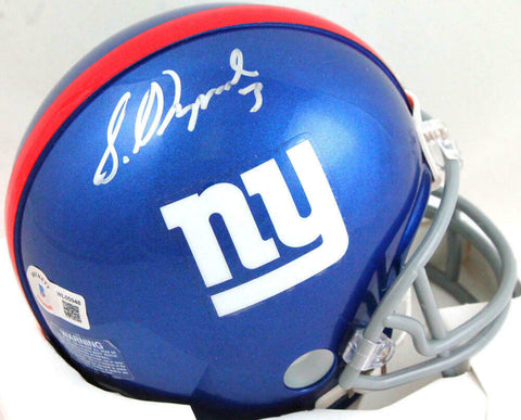 Sterling Shepard Autographed New York Giants Mini Helmet- Beckett W *Silver