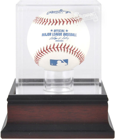 Atlanta Braves Mahogany Baseball Logo Display Case