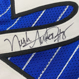 Framed Autographed/Signed Nick Anderson 33x42 Orlando Blue Jersey PSA/DNA COA