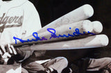 Duke Snider Autographed Dodgers 8x10 B&W Holding Bats Horizontal Photo- JSA*Blue