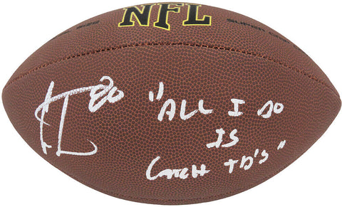 Cris Carter Signed Wilson Super Grip Full Size NFL Football w/Catch TD -(SS COA)