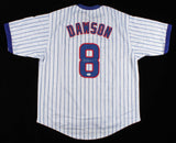 Andre Dawson Signed Chicago Cub Pinstriped Jersey (JSA COA)8xAll-Star 1987 MVP