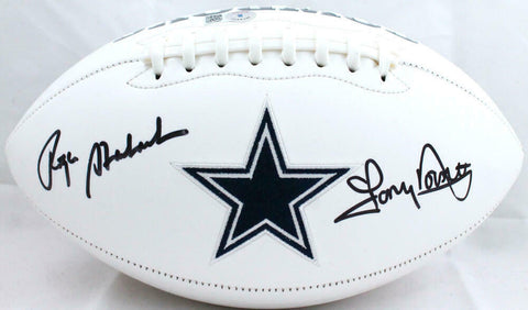 Tony Dorsett/Roger Staubach Signed Dallas Cowboys Logo Football-Beckett W Holo