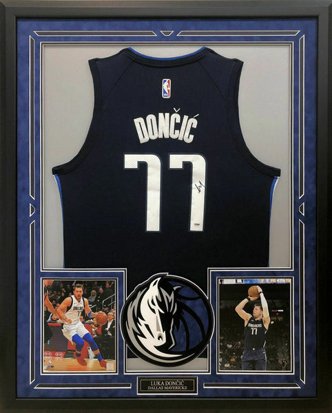 Luka Doncic Dallas Mavericks Signed Autographed Blue #77 Custom Jersey –