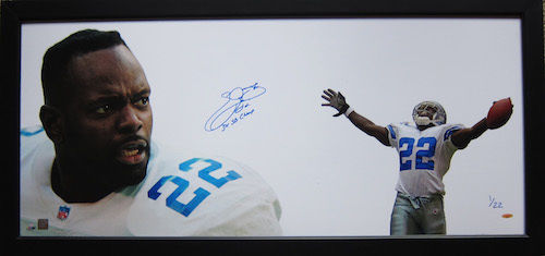 EMMITT SMITH Signed Inscribed 3x Champ Framed "The Show" TRISTAR LE 1/22