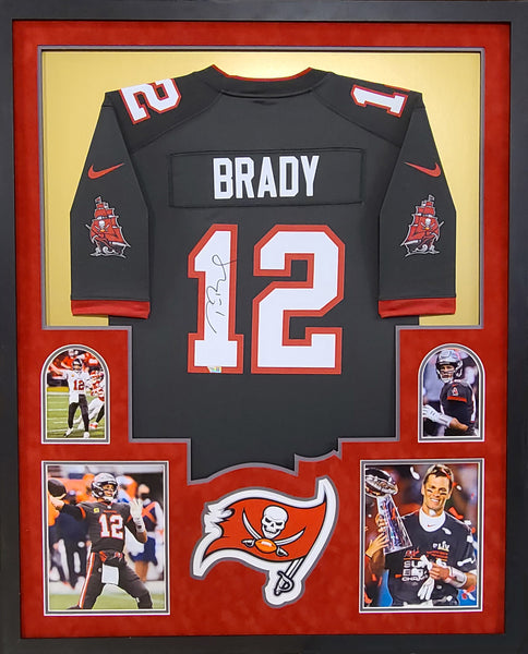 Tom Brady Tampa Bay Buccaneers Framed Autographed Pewter Nike Game Jersey