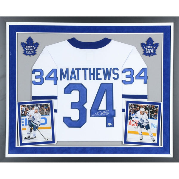 Auston Matthews Toronto Maple Leafs Deluxe Framed Autographed White Fanatics Breakaway Jersey
