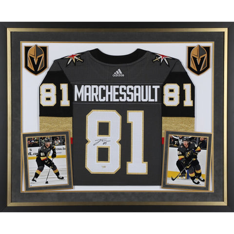 Jonathan Marchessault Vegas Golden Knights Deluxe Framed Autographed Black Adidas Jersey