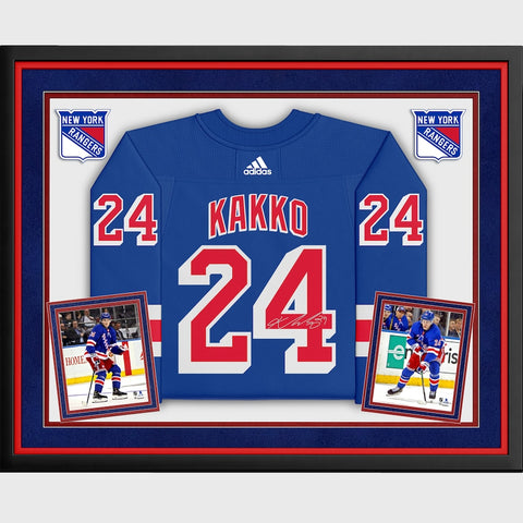 Kaapo Kakko New York Rangers Deluxe Framed Autographed Blue Adidas Authentic Jersey