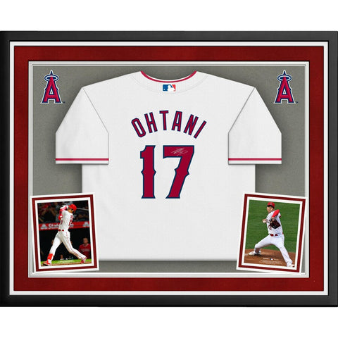 Shohei Ohtani Los Angeles Angels Autographed Deluxe Framed White Nike Replica Jersey