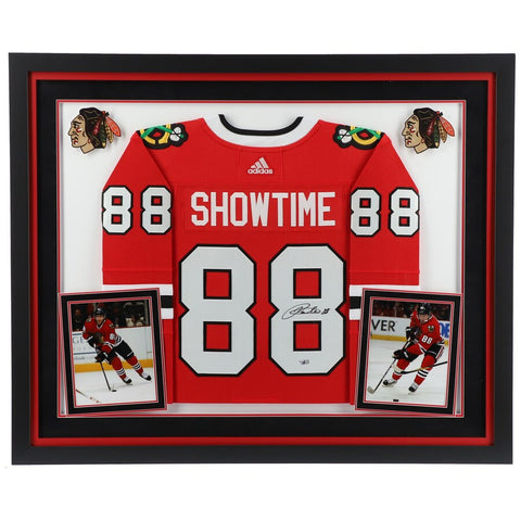 Patrick Kane Chicago Blackhawks Deluxe Framed Autographed Red Adidas Authentic "Showtime" Nickname Jersey