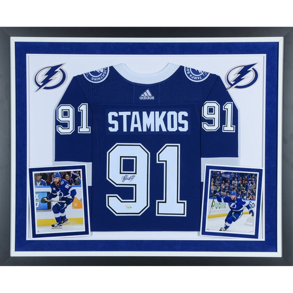 Steven Stamkos Tampa Bay Lightning Deluxe Framed Autographed Blue Adidas Authentic Jersey