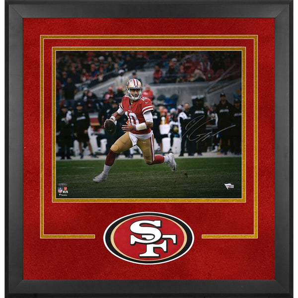 Jimmy Garoppolo San Francisco 49ers Deluxe Framed Autographed 16x20 Rollout Photograph