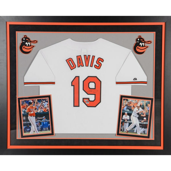 Chris Davis Baltimore Orioles Deluxe Framed Autographed Deluxe Framed Majestic Replica White Jersey