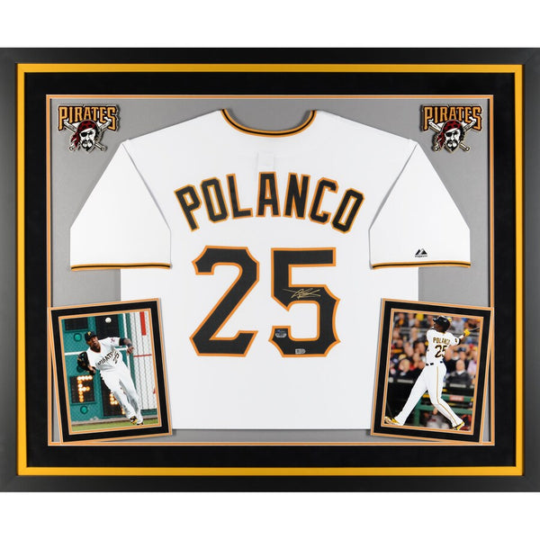 Gregory Polanco Pittsburgh Pirates Deluxe Framed Autographed Replica White Jersey