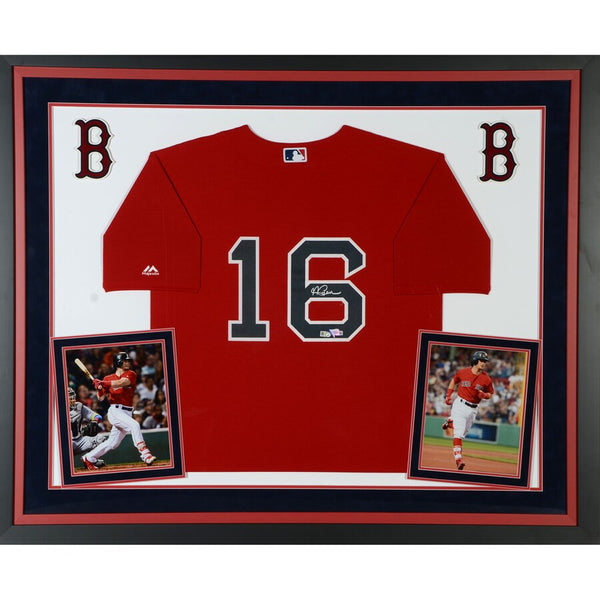Andrew Benintendi Boston Red Sox Deluxe Framed Autographed Majestic Red Replica Jersey