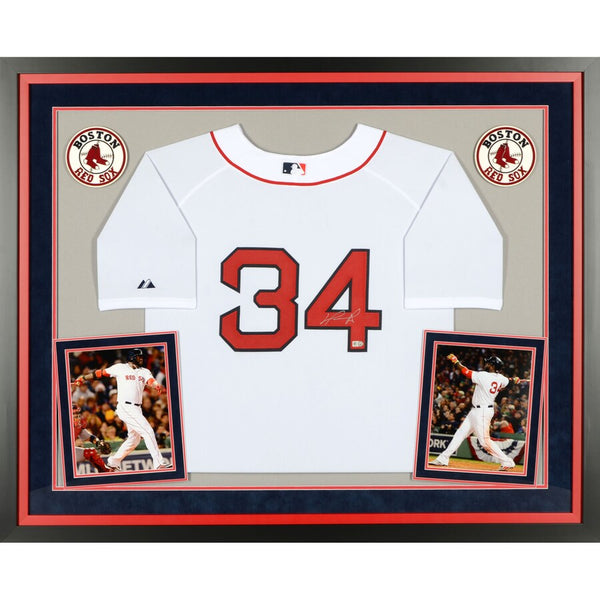 David Ortiz Boston Red Sox Deluxe Framed Autographed Majestic Authentic White Jersey