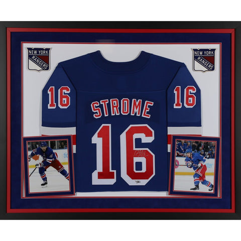 Ryan Strome New York Rangers Deluxe Framed Autographed Blue Fanatics Breakaway Jersey