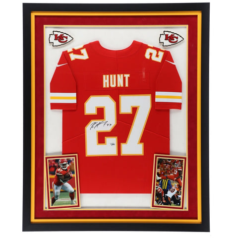 Kareem Hunt Kansas City Chiefs Deluxe Framed Autographed Red Nike Limited Jersey