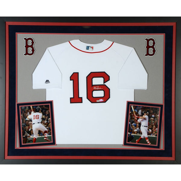 Andrew Benintendi Boston Red Sox Deluxe Framed Autographed Majestic White Authentic Jersey
